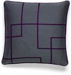 Jacquard cushion in purple/grey 